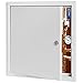 Premier 14x14 Universal Steel Flush Access Panel Door with Screwdriver Latch, White Prime Coat Finish, Wall or Ceiling Mounted Access Door for Drywall, Plumbing, Electrical, FL-3000
