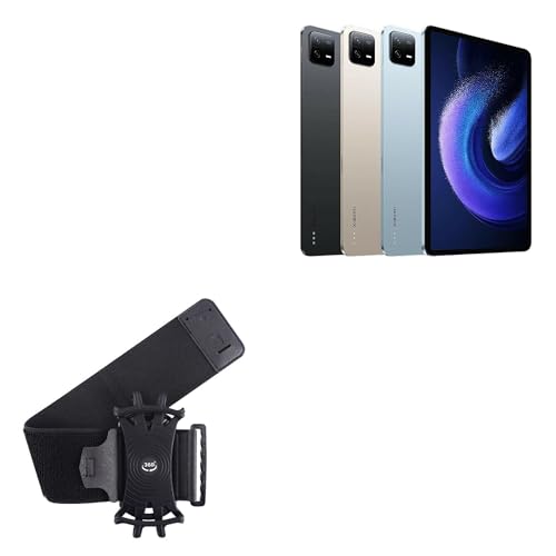 BoxWave Holster Compatible with Xiaomi Pad 6 - ActiveStretch Sport Armband, Adjustable Armband for Workout and Running - Jet Black
