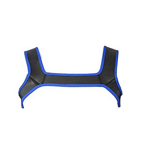 Arnés de neopreno para hombre, correa de hombro, protector de músculos, disfraz de clubwear Azul azul M