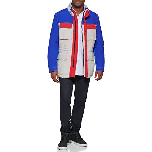 Image of Tommy Hilfiger Mens Mixed Media 4-pocket Sherpa Jacket