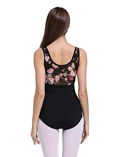 ModLatBal Body de gimnasia con estampado floral para mujer y niña