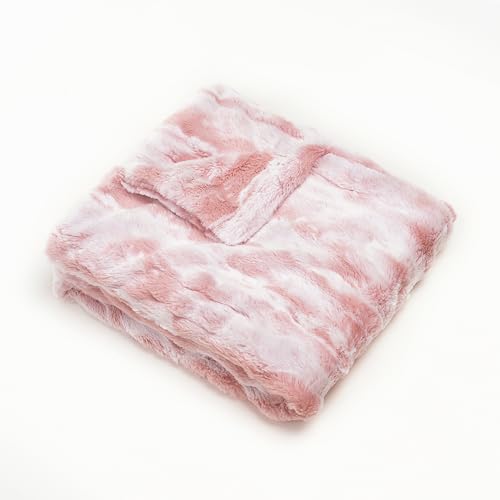 Image of Cuddle Cookie Baby Faux Fur Marbleized Blanket, 27 x 33 inches, in Gift Box (Pink)