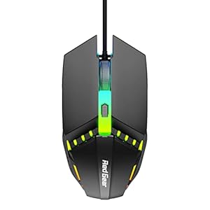 Redgear A-10 Wired Gaming Mouse with RGB LED, Lightweight and Durable Design, DPI Upto 2400, Compatible with Windows and MAC.