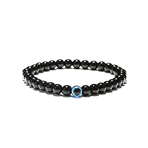 REBUY Black Tourmaline Bracelet For Both Men & Women | Reiki Crystal Healing Bracelet Help To Protect Against Negative Energy | 8mm Bead size, Pack of 1