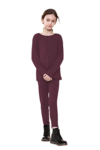 Gum & Berries Girls Tracksuit Ribbed Top & Leggings Outfits Loungewear 2pcs Set 2-14 Years