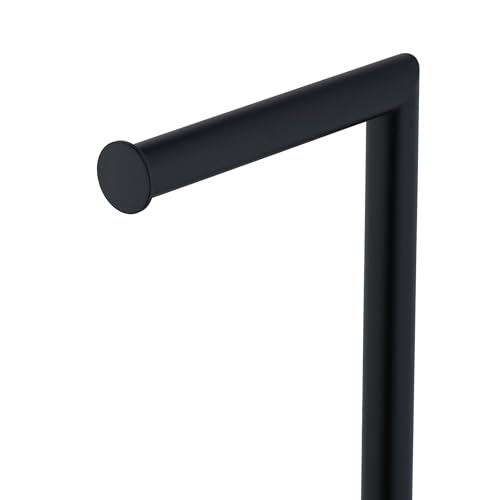 Image of Relaxdays Metal Toilet Brush Holder Height 63 x Width 23 x Depth 17 cm Black