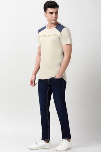 Image of Peter England Men's Skinny Fit Jeans | Denim Mid Washed | Casual Wear | Stylish Bottoms