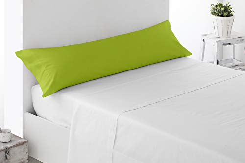 Miracle Home. Funda de Almohada 100% Microfibra cepillada, Abierto a Ambos Lados. 195X45. Cama 180. Pistacho