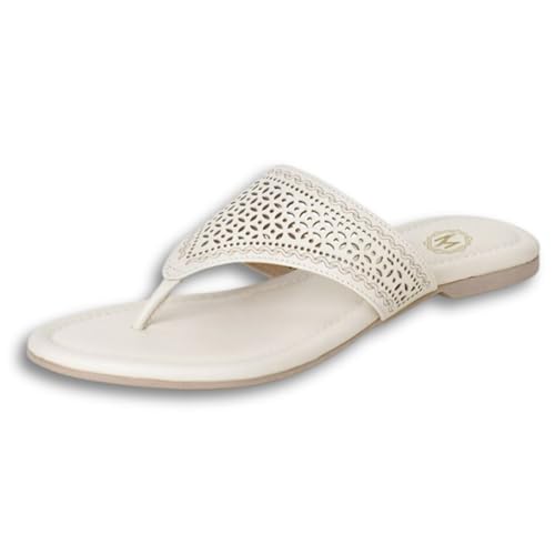 Image of MYRA Women's Comfortable Flat Chappal | Laser-cut Party Style Women Flat Chappal - MS1548C