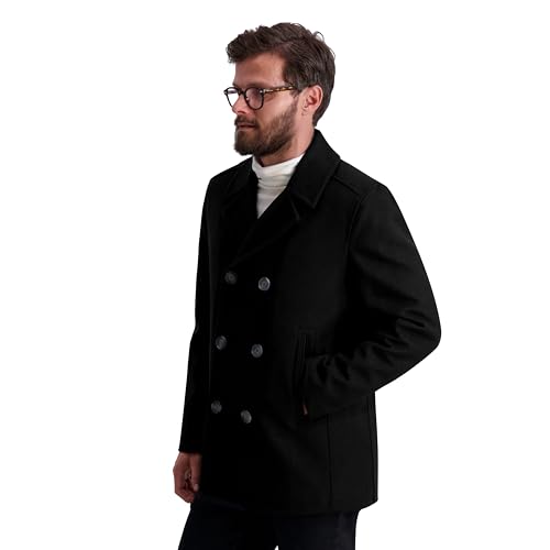 Image of Nautica Men's Wool Blend Peacoat - Double-Breasted Winter Coat, Regular, Big & Tall Sizes