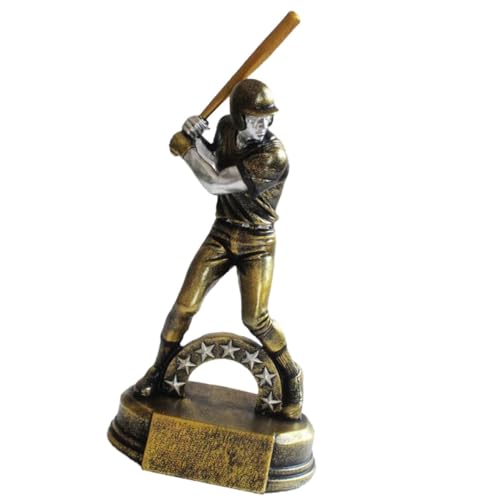 Joueur de baseball en résine : déco de bureau élégante