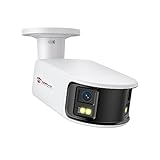 Anpviz 4K PoE Wide Angle Security Camera, Panoramic 180° IP Dual-Lens Bullet Camera Outdoor with Human/Vehicle Detection, Full Metal Housing, Two Way Talk, Built-in MicroSD Card Slot (H Series)