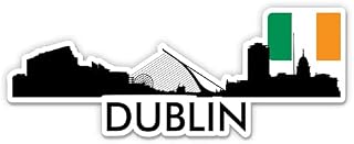 Squiddy Dublin Ireland City Skyline - Vinyl Sticker Decal for Phone, Laptop, Water Bottle (4" Wide)