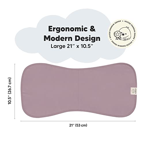Organic Burp Cloths Baby Boy & Girl - 5-Pack Super Absorbent Cotton Burping Cloths for Babies, Soft & Plush Newborn Spit Up Rags, Infant Towels for Milk Spit Up, Unisex, Large 21" x 10" (Mauve)