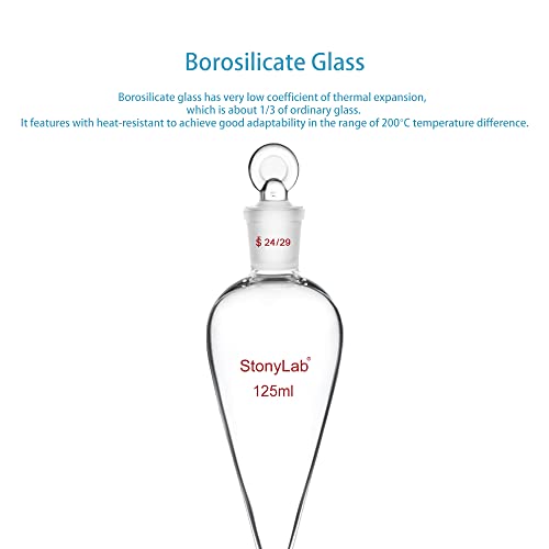 Stonylab GLASS-SEP-FUNNEL-1PK-125ML Ptfe Stopcock Separatory Funnel 125Ml thumb #2
