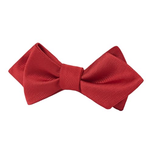 Image of GUUNIEE Men's Exquisite Woven Silk Self Bowtie Solid Diamond Bow Ties