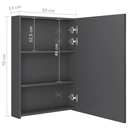 vidaXL-Armario-de-Bano-con-Espejo-LED-Aseo-Inodoro-Muebles-Mobiliario-Tocador-Botiquin-Almacenamiento-Estante-Decoracion-Gris-Brillante-50x13x70-cm vidaXL-Armario-de-Bano-con-Espejo-LED-Aseo-Inodoro-Muebles-Mobiliario-Tocador-Botiquin-Almacenamiento-Estante-Decoracion-Gris-Brillante-50x13x70-cm