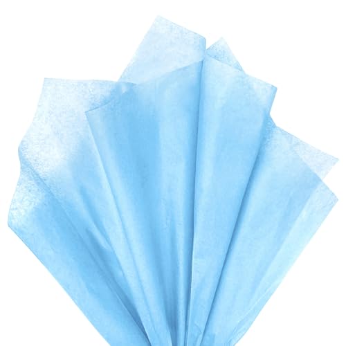 Image of 120 Sheets 20 inchX14 inch Baby Blue Tissue Paper for Gift Bags Wrapping, Art Tissue Paper Bulk for Weddings Birthday Party Crafts Decoration