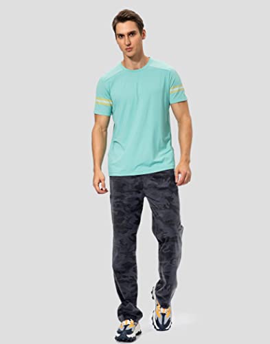 Image of Pudolla Men's Cotton Yoga Sweatpants Athletic Lounge Pants Open Bottom Casual Jersey Pants for Men with Pockets