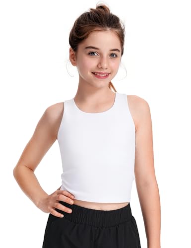 Image of JOCMIC Girls Tank Tops Athletic Tanks with Bra Racerback Sports Top