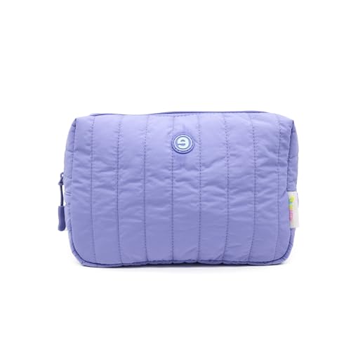 PONETTE - Neceser Mujer A Lo Loco, Chica, Estilo, Divertido, Juvenil, Bolsa de Aseo, Viaje, Tocador, Estuche, Marca Española (Azul Violeta)