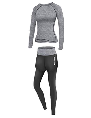 WUJIAJIA 2 Piezas Deportivo Conjunto De Yoga Sólido Sin Costuras para Fitness, para Mujer Yoga Gimnasio Manga Larga Top & Pantalones Sin Costura Chandal Cover