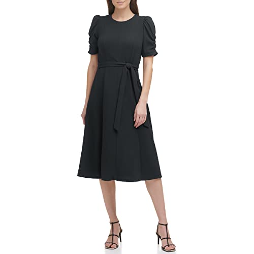 Image of DKNY Women's Jewel Neck Scuba Crepe Dress