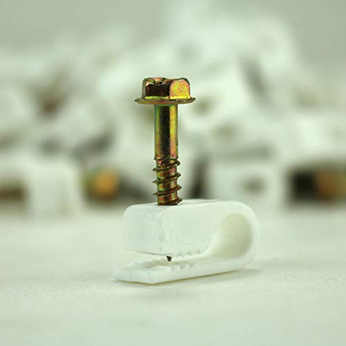 Single Flexible Cable Clips, White, Pack Of 100 #TOP4