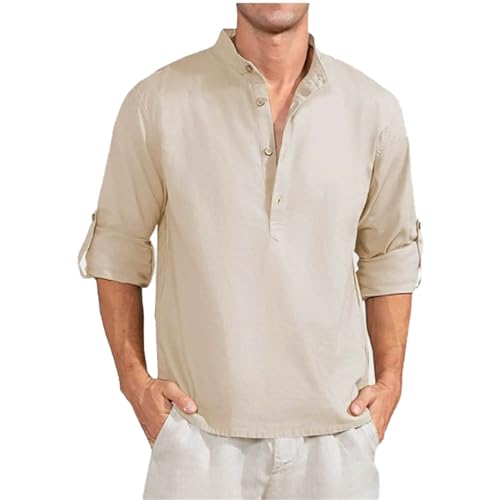 Chemise à manches longues homme noire col V coupe slim en grande taille