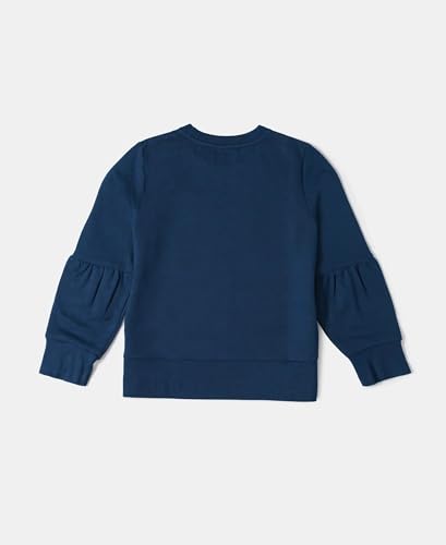 Image of Jockey AG13 Girl's Super Combed Cotton French Terry Graphic Printed Sweatshirt with Ribbed Cuff