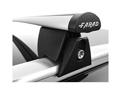 Farad HY64F30+AZ03030036 - Box da Tetto Marlin 400 LT Nero + Barre PORTATUTTO in Alluminio per Auto con Railing O Profili INTEGRATI