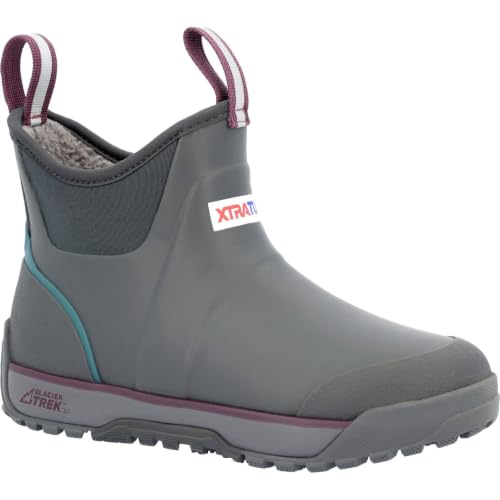 Image of XTRATUF Women's Ice Fleece Lined Ankle Deck Boot, Grey, Size 9(M)