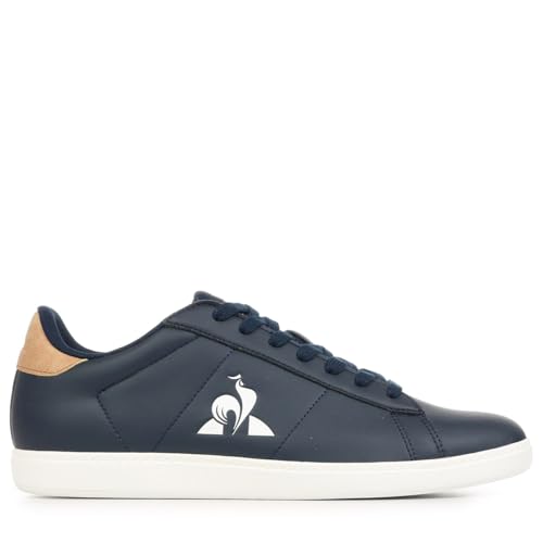 Le Coq Sportif - Courtset - Sneaker Homme Tige Cuir et Textile - Semelle Caoutchouc - Chaussure de Ville Style Tennis Look Urbain Décontracté - Taille 43 -...