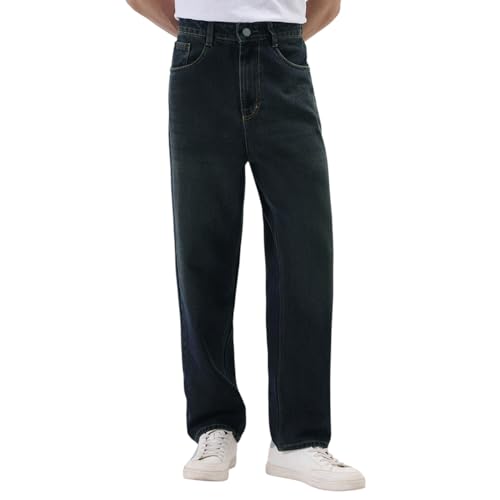 Image of Urbano Fashion Men's Loose Baggy Fit Heavy Washed Jeans Non-Stretchable