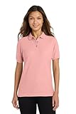 Joe's USA(tm) Ladies Short Sleeve Polo Shirt-Light Pink-L