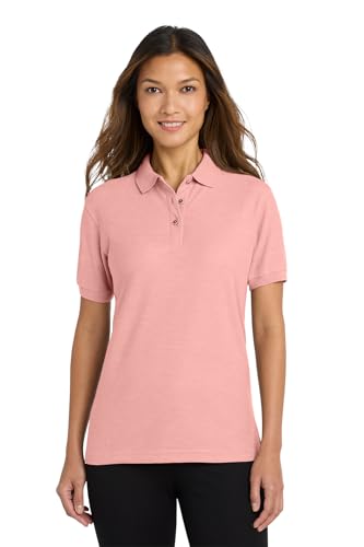 Joe's USA Ladies Short Sleeve Polo Shirt-L-Light Pink