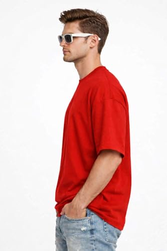 Image of Men's Oversized T-Shirt, Cotton Blend, Soft Fabric, Crew Neck, Short Sleeve
