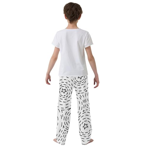 Boys' Pants Black Stars Sprinkle Circle Cartoon Long Bottoms Jogger Pants Elastic Waist Trousers with Pockets S-XL3