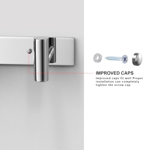 Image of VAEHOLD Hat and Coat Wall Mount Rack - Hooks for Robes, Bags, Keys, and Towels - Bathroom Towel Hanger Organizer (Polished Chrome, inchT inch Shape 4 Hooks 2 Pack)