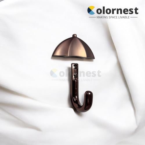 Image of 1 Pc Metal Hooks for Wall - Heavy Duty Umbrella Design Wall Hooks for Hanging | Towel, Clothes Hanger for Bathroom, Kitchen & Entryway | Rose Gold