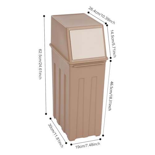 Caneca de basura rectangular 8 galones con tapa abatible miniatura 5