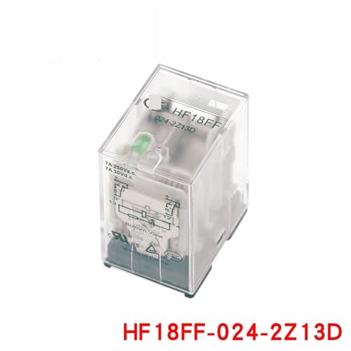 Relé enchufable HF18FF-024-2Z13D 24VDC con 8 pines para cuadros eléctricos 5