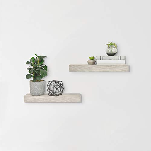 Image of MCS Gray Woodgrain Floating Shelves, 18 Inch x 4 Inch, Set of 2, 18 x 4