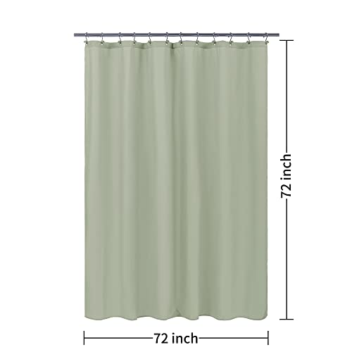 Image of ALYVIA SPRING Sage Green Fabric Shower Curtain Liner Waterproof - Soft & Light-Weight Cloth Shower Liner with 3 Magnets, Hotel Quality & Machine Washable - Standard Size 72x72, Desert Sage (Pack of 2)