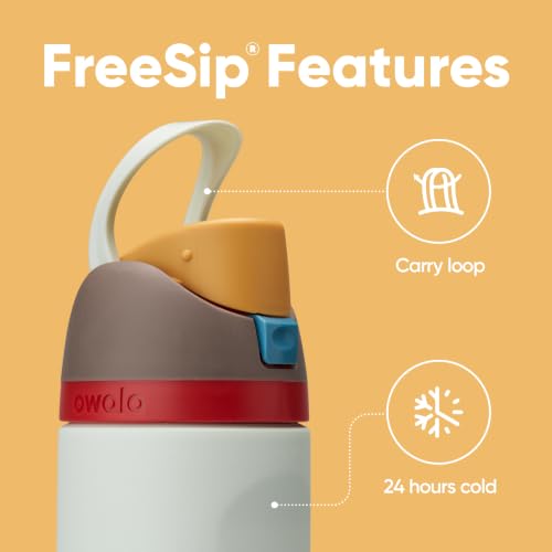 Image of Owala FreeSip Insulated Stainless Steel Water Bottle with Straw, BPA-Free Sports Water Bottle, Great for Travel, 24 Oz, Boneyard