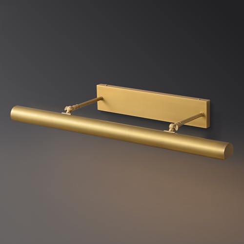 Image of 30 inch Hardwired Picture Light for Wall, Brass Picture Light 4-Light Art Light,Dimmable Gold Gallery Light Art Deco for Stairwells & Hallways, Museum, Library,Living Room,Bedroom,