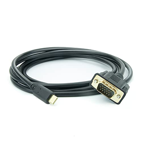 USB C to VGA Cable, PeoTRIOL Type-C to VGA Cable [Thunderbolt 3] Male Converter Adapter Cable for MacBook Pro 2019/2018/2017, Samsung Galaxy S9/S8, Surface Book 2, Dell XPS 13/15, Pixelbook - 6 Feet