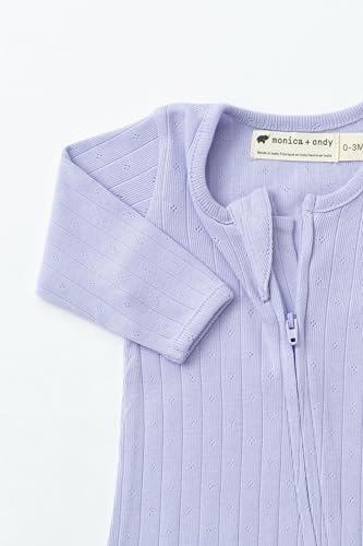 Image of monica + andy Double Zipper One Piece, 100% Organic Baby Clothes for Girls & Boys, Unisex, Preemie, Newborn & Infant Sizes
