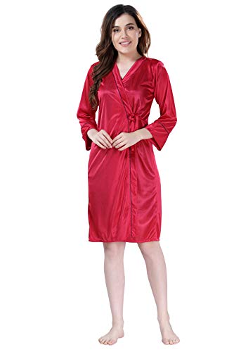 AV2 Women's Satin Solid Knee Length Nighty - Image 3