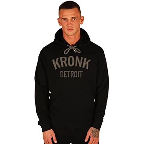 Kronk Detroit Hoodie Men's Regular Fit Black with Charcoal Applique XLarge Cover